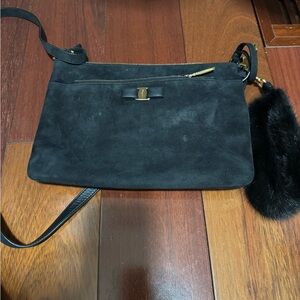 Ferragamo Salvatore suede crossbody shoulder bag